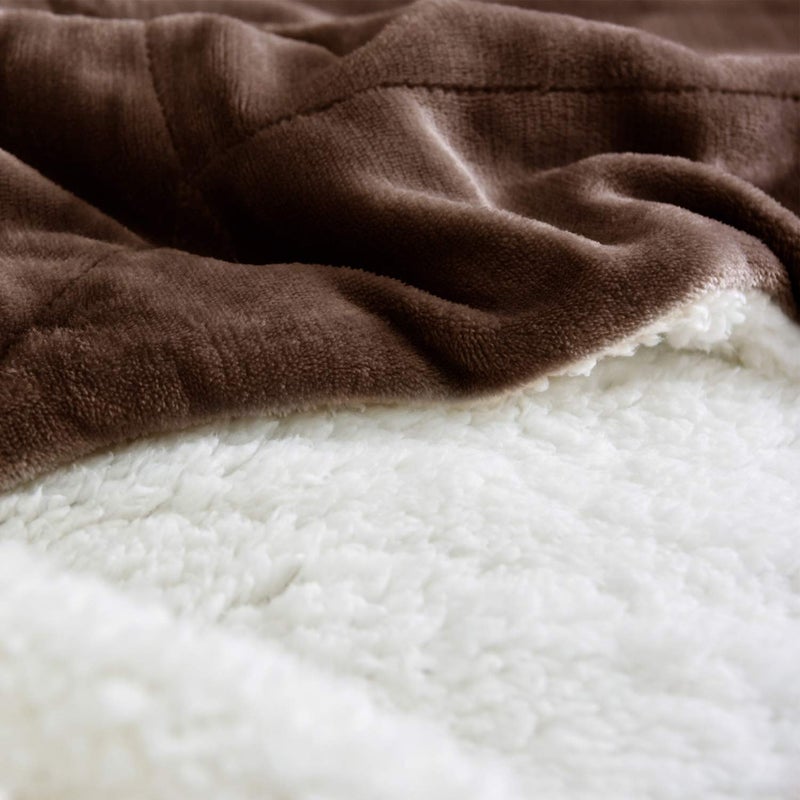 NANPIPER Sherpa Blanket Twin Thick Warm Fuzzy Flannel Fleece/Wool Like Reversible Velvet Plush Blanket (Brown Twin Size 60"x80") - Image 5